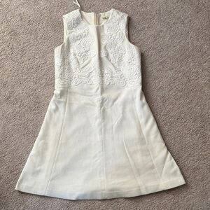 Eliza J Ivory Embroidered Sleeveless A-Line Dress